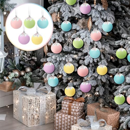 Gejoy 30 Pcs Candy Land Christmas Ornaments 2.36'' Sprinkles Candy Balls - Image 5