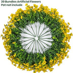 20 Bundles Artificial Flowers for Outdoor, Fake Plants Spring Decor,Yellow - Image 4