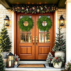26" Large Cedar Norfolk Pine Wreath for Front Door, Faux Christmas Wreath - Image 7