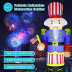 8 Feet Independence Day 4th of July Inflatables Nutcracker Soldier Lighted Blow Up Patriotic Yard Lawn Decoration with Built in Blower Fan and Anchor Ropes - Image 6