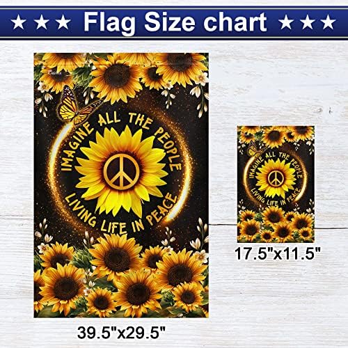 FLAGWIX Sunflower Hippie Peace Flag, 30x40 House Flag - Image 6