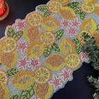 Enliven Handmade Lemon & Leaves Beaded Table Runner, 13x36 Inches Lightweight Decorative Table Runner, Perfect For Dining/Wedding/Party/Everyday Use & Easy To Clean, Elegant Beaded Runner (Multicolor) - Image 2