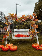 Anna's Whimsy 13FT Thanksgiving Garland With Pumpkin and Pine Cone, Hanging Autumn Leaf Decor for Door, Wall, Staircase, Porch, Balcony, Fireplace - Fall Indoor Decor - Image 6