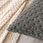 MIULEE Euro Sham Decorative Throw Pillow Covers 24x24 Dark Grey Corduroy - Image 2