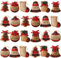 24 Pcs Burlap Christmas Ornaments Set Mini Stockings Funny,Rustic by Sumind