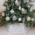 White Christmas Tree Collar with Sparkling Sequins,Christmas Tree Collars for Atificial Trees, 33.5 Inch Christmas Tree Skirt, Xmas Tree Stand Base Cover,Holiday Home Decor Tree Ring(Large) by SunshineDecor