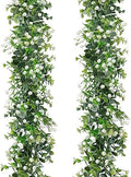 Fake Vines Eucalyptus Babys Breath Greenery Garland, 2PCS by SOMYTING