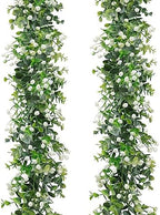 Fake Vines Eucalyptus Babys Breath Greenery Garland, 2PCS by SOMYTING