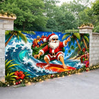 7x16FT Merry Chrismas Garage Door Banner Gingerbread Deer Snowman Santa Claus Beach Garage Door Cover Decoration for Chrismas Outdoor Decoration - Image 5