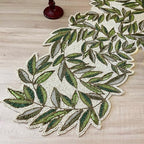 Enliven Handmade Leaves Vine Creeper Beaded Table Runner, 13x36 Inches Lightweight Decorative Table Runner, Perfect for Dining/Wedding/Party/Everyday Use & Easy to Clean, Elegant Beaded Runner - Image 6