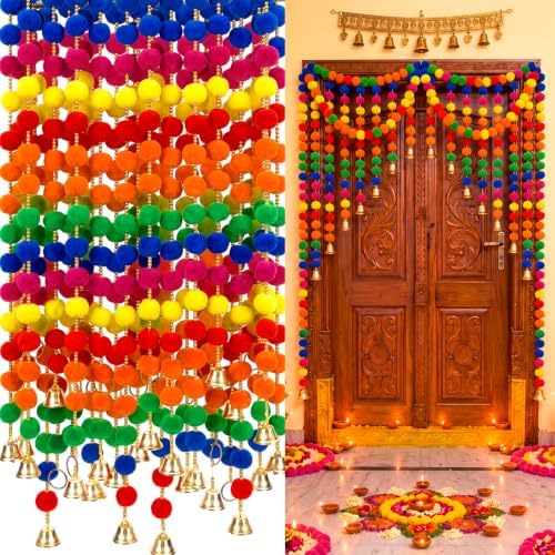 Suncalla 12 Pcs Holi Decorations Marigold Garland 4 ft Long, Bright by Unknown