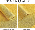 Softalker Faux Linen Cloth Placemats Set of 8-12 x 18 Inch, Mustard - Image 4