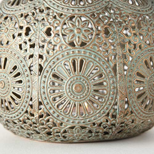 Moroccan Hurricane Candle Holder, Gold, 6.25 x 4.25 Inches - Image 6