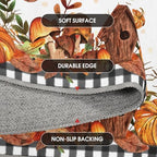Artoid Mode Buffalo Plaid Pumpkins Mushrooms Birdhouse Fall Area Rug 3x5 Feet - Image 5