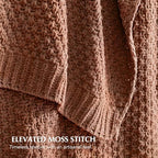 EVERGRACEHOME Chunky Chenille Knit Throw Blanket, 50 x 60, Terracotta Clay - Image 2