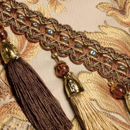 Loom and Mill Luxury Jacquard Damask Table Runner 13x108 inch, Khaki - Image 5