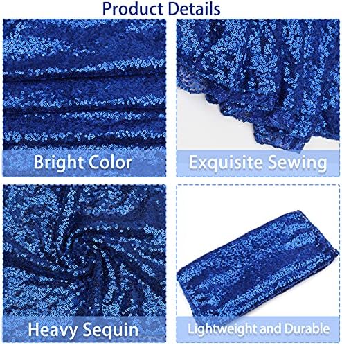 12 Packs 12 X 108 Inch Sequin Table Runner Glitter Dining Table Runner for Birthday Wedding Engagement Bridal Baby Shower Bachelorette Holiday Celebration Party Supplies Decorations (Royal Blue) - Image 4