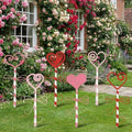 6 Pcs 14.6" Valentine's Day Metal Yard Stakes Large Metal Heart Garden Stakes Red Pink Planter Sign for Valentines Day Flower Pot Porch Patio Walkway Lawn Outdoor Decoration by Otoolling