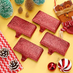Huwena Metal Christmas Stocking Holders Shiny, Stylish, Red, 6 Pcs - Image 5