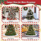 72 Inches Christmas Tree Skirt for Xmas Tree Holiday Party Decorations White Plush Gold Sequin Snowflake - Image 6