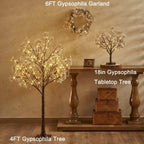 Hairui Lighted Baby Breath Flower Garland Battery Operated with Timer 48L Warm White LED 6FT, Artificial Gypsophila Vine Lights for Thanksgiving Christmas Decor Indoor Outdoor Use - Image 5
