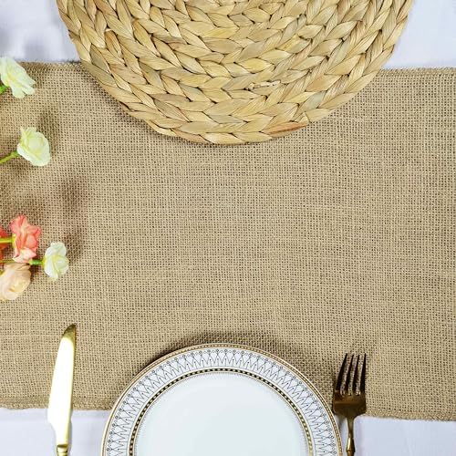 2 Pack 12 inch x 10 Yards Burlap Table Runners, Burlap Roll,Natural Rustic Jute Table Runner Bulk for Western Wedding Table Decorations,Farmhouse Style Party,Kitchen Coffee Table Decor Cover - Image 7