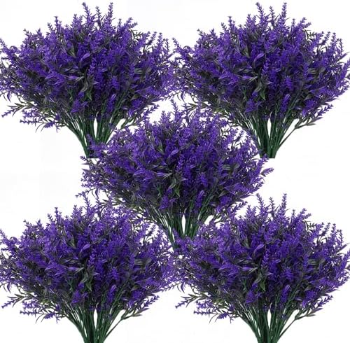 RECUTMS Artificial Fake Outdoor Plants Flowers for Spring Decoration Purple by RECUTMS