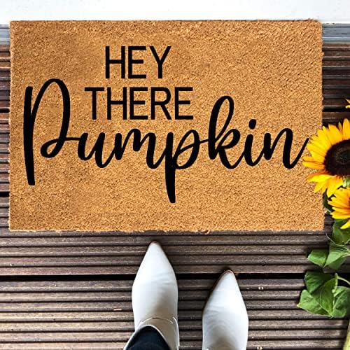Funny Coir Doormat - Hey There Pumpkin Halloween Welcome Mat, 23.6 x 15.7 inch, Heavy-Duty Backing, Non-Slip Outdoor Coconut Coir - Image 4