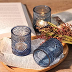 DARJEN Blue Votive Candle Holders Set of 36 - Votive Candle Holders Bulk, Glass Candle Holder for Party Decoration, Tea Lights Candle Holders for Wedding - Image 5