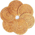 13'' Round Woven Placemats Plate Chargers Set of 6, Boho Farmhouse Rustic Woven Place Mats for Dining Table Decoration, Rattan Wicker Table Mats Jute Braided Chargers for Dinner Plates by DAJAMAI