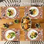 Strawberry Thief Red Placemats - Placemats Set of 4 Faux Leather Heat Resistant for Dinner Table, Non-Slip Waterproof Oil-Proof Washable Reusable Placemat for Indoor Outdoor Kitchen - Image 4