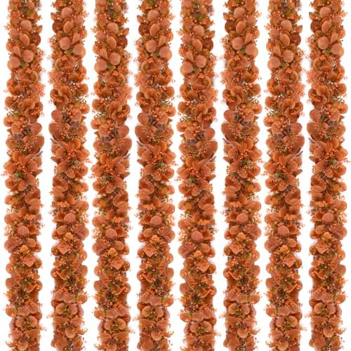 8Pack Eucalyptus Garland, Fall Artificial Eucalyptus Garland with Flowers by Waipfaru