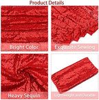 12 Packs 12 X 72 Inch Red Sequin Table Runner Glitter Dining Table Runner for Birthday Wedding Engagement Bridal Baby Shower Bachelorette Holiday Celebration Party Supplies Decorations (Red) - Image 4