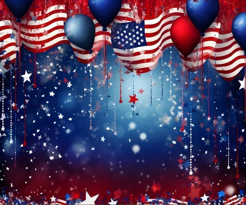 Patriotic 4th of July Backdrop Decorations American Flag 15x8ft by Pnylzzyxh