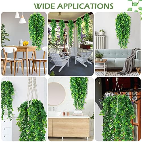 Hoteam 12 Pcs Artificial Hanging Greenery Plants, Eucalyptus - Image 6