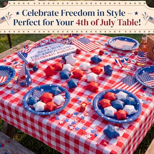 Novabright 12 Pcs 4th of July Wooden Stars Red White and Blue Bowl Fillers, Patriotic Bowl Filler Decor for Independence Day, Memorial Day Table Tiered Tray Decorations, DIY Crafts Vase Filler - Image 4