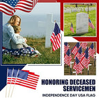 Newwiee 24 Pcs USA Handheld Flags on Stick 12 x 18 Inch American Flags with Safety Spear Top for 250th Anniversary Independence Memorial Day 4th of July Yard Garden Decoration (Usa Flag) - Image 3