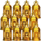 Venforze 12pcs Gold Ramadan Lantern Lights, Ramadan Decorations, Mini EID Mubarak Candle Lanterns，Ramadan Decorations for Home, Table, wall رمضان للزينة ومصباح رمضان للزينة by PerfectLightforYourGarden