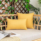 Kevin Textile Outdoor Waterproof 24”x24” Pillow Covers 2 Pack, Yellow - Image 7