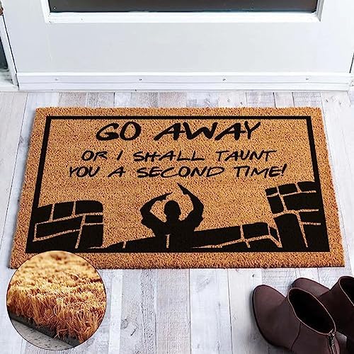Funny Coir Doormat: 'Go Away or I Shall Taunt You a Second Time' - Welcome Front Porch Decor - Heavy-Duty PVC Back - Outdoor - 23.6x15.7 inch - Image 4