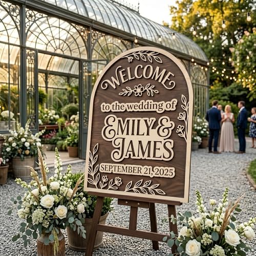 Personalized Bohemian Bloom Arch Wedding Welcome Sign - Custom 3D Wood Vertical Arched Entrance Board for Boho, Barn or Garden Venue - Multiple Sizes - Image 3