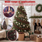 2 Pcs 9 ft Brown Velvet Christmas Ball Ornament Garland - Image 3