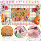 Moucuny 2 Pcs Spring Coir Mat Outdoor, Flower Welcome Doormat - Image 3