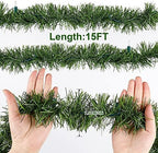 Biswing 15FT Pre-lit Christmas Green Garland Upgrade, Lighted Artificial Pine Garlands with 35 Count Clear Lights, Connectable & Light Up for Indoor Outdoor Home Winter Holiday New Year Decorations - Image 5