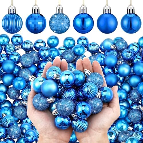 Shappy 216 Pcs Mini Christmas Ball Ornament 1.18 Inch,Royal Blue by Shappy