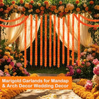 15 Pack of 5 FT Marigold Garland Decoration for Pooja & Diwali - Image 2