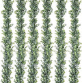DearHouse 6 Pack Faux Eucalyptus Garland Plant, Artificial Vines Hanging Eucalyptus Leaves Greenery Garland for Wedding Backdrop Arch Wall Decor, 5.9 Feet/pcs UV Protected Indoor Outdoor by DearHouse