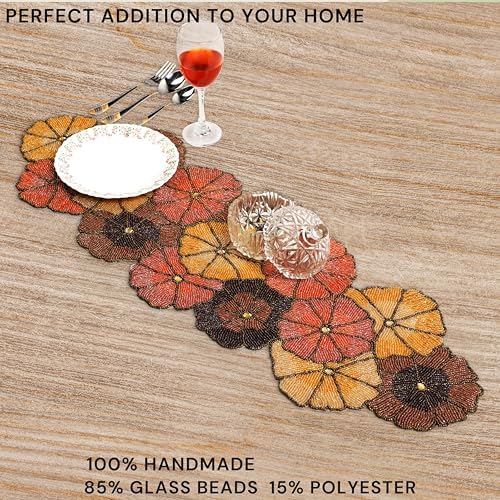 CLEENTABLE Multicolor Beaded Table Runner, 36 in, Farmhouse Holiday - Image 6