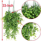 Artificial Hanging Plants 32-in Fake Hanging Plant Fake Ivy Vine Outdoor UV Resistant Plastic Plants (6, Green) - Image 5