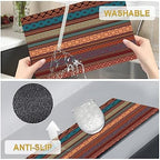 Faux Leather Placemats Set of 4 - Boho Heat Resistant Placemat for Dinner Table, Non-Slip Waterproof Oil-Proof Washable Reusable Placemat for Indoor Outdoor Kitchen Decor, 15.75In*11.81In - Image 6